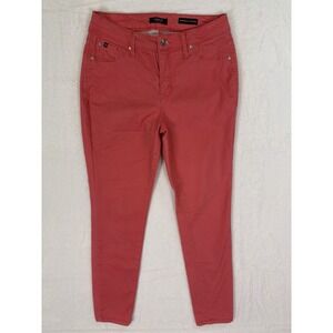 Curve Appeal Jeans Womens 6 Pink Salmon High Rise Minimalist Jegging Stretch